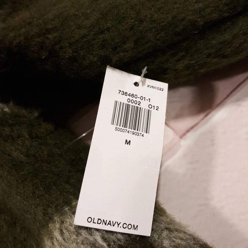 Old Navy Wool Blend Car Coat Womens M Green 4 Button Notch Lapel Heavyweight NEW